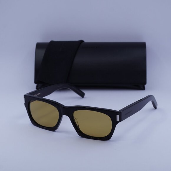 Saint Laurent SL402 010 Square Sunglasses - Black/Yellow main image 9